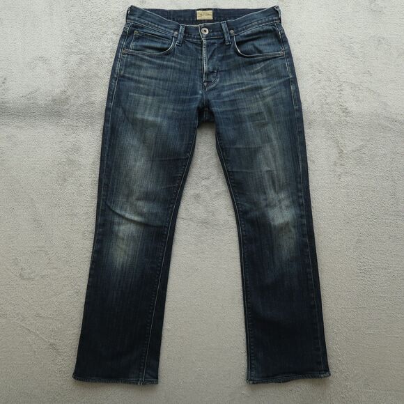 Hudson Clifton Jeans Mens Size 29x29 Blue Bootcut Button Fly USA Made Distressed - Picture 1 of 16